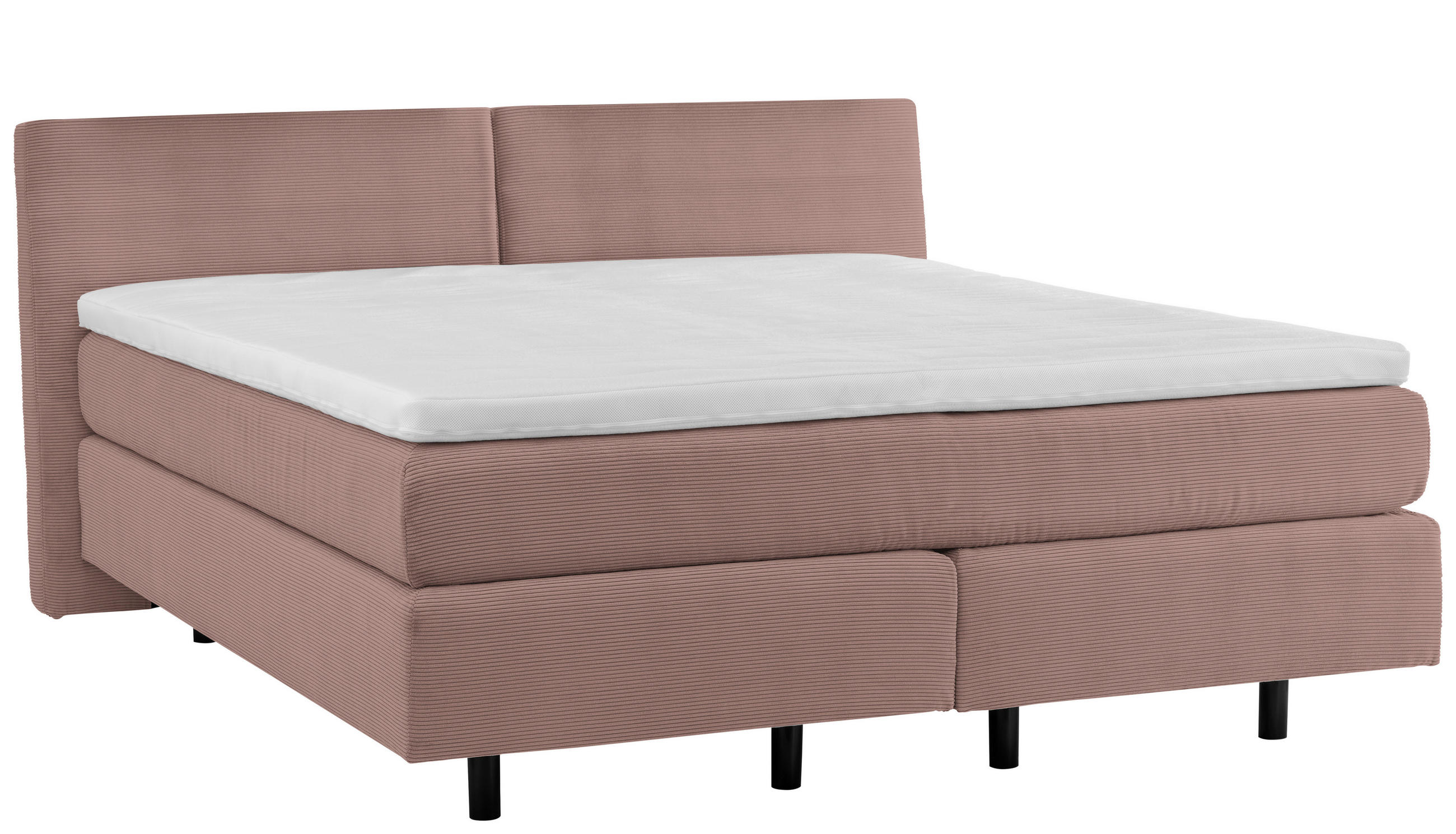 BOXSPRINGBETT 180/200 cm  in Altrosa  - Schwarz/Altrosa, MODERN, Kunststoff/Textil (180/200cm) - Beldomo - Sleep