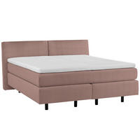 BOXSPRINGBETT 180/200 cm  in Altrosa  - Schwarz/Altrosa, Modern, Kunststoff/Textil (180/200cm) - Beldomo - Sleep