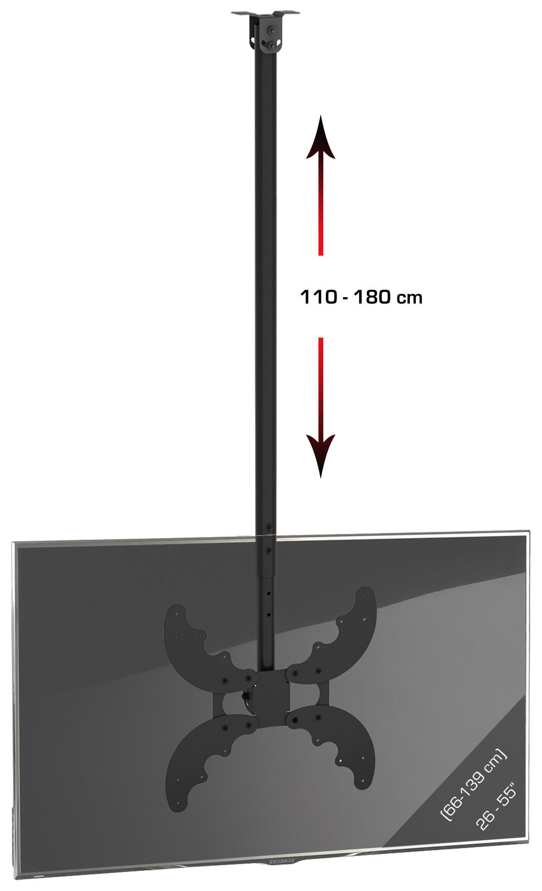 TV-HALTERUNG 55 Zoll  - Anthrazit, MODERN, Metall (42/110/4,5cm) - MID.YOU