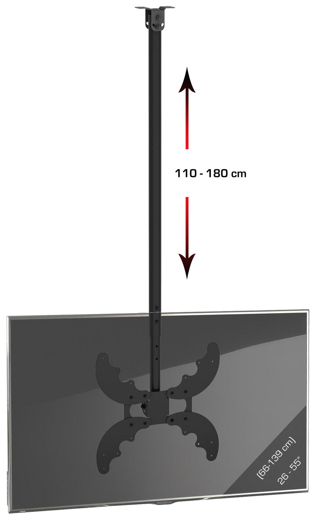 TV-HALTERUNG in Anthrazit  - Anthrazit, Modern, Metall (42/110/4,5cm) - MID.YOU