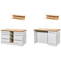 KÜCHENINSEL 150/91/90 cm  in Weiß Hochglanz  - Wildeiche/Edelstahlfarben, Design, Holzwerkstoff/Kunststoff (150/91/90cm) - Respekta