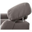 ECKSOFA in Mikrofaser Taupe  - Taupe/Chromfarben, KONVENTIONELL, Textil/Metall (271/206cm) - Carryhome