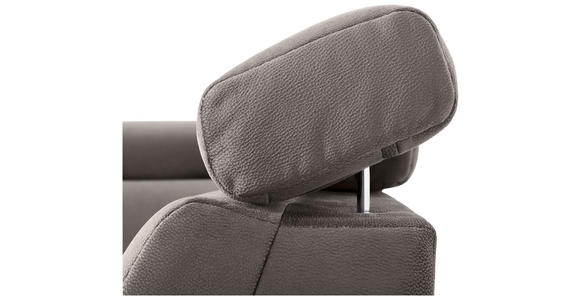 ECKSOFA Taupe Mikrofaser  - Taupe/Chromfarben, KONVENTIONELL, Textil/Metall (271/206cm) - Carryhome