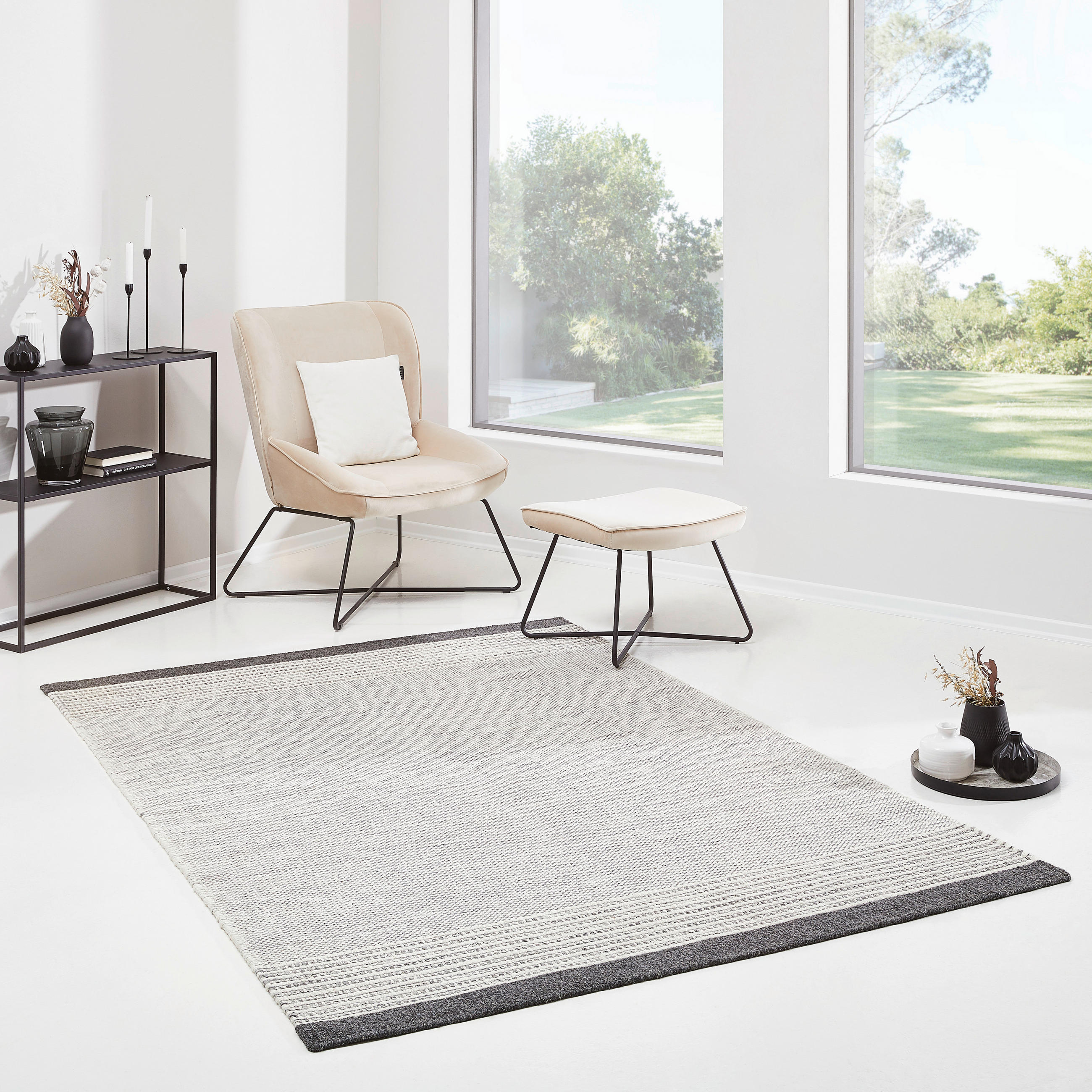VLNĚNÝ KOBEREC, 130/190 cm, antracitová - antracitová, Natur, textil (130/190cm) - Linea Natura