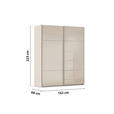 SCHWEBETÜRENSCHRANK 162/223/68 cm 2-türig Champagner  - Champagner/Alufarben, KONVENTIONELL, Glas/Holzwerkstoff (162/223/68cm) - Novel