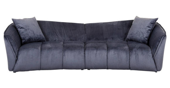 BIGSOFA Plüsch Dunkelgrau  - Dunkelgrau/Schwarz, KONVENTIONELL, Kunststoff/Textil (250/75/107cm) - Carryhome