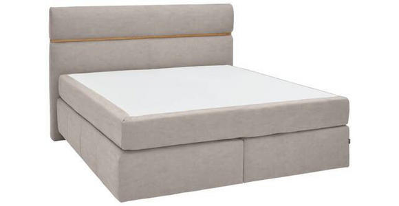 BOXSPRINGBETT 180/200 cm in Eichefarben, Graubraun - Eichefarben/Graubraun, KONVENTIONELL, Holz/Kunststoff (180/200cm) - Dieter Knoll
