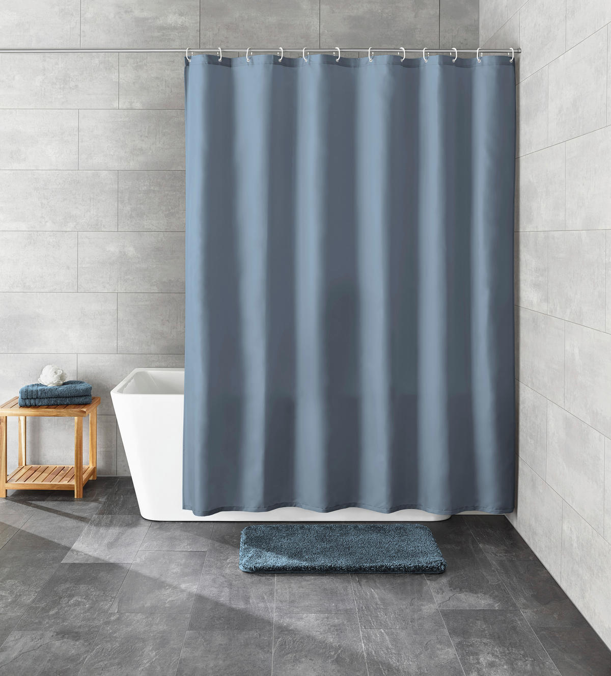 ZUHANYFÜGGÖNY 180/200 cm  - szürkéskék, Basics, textil (180/200cm) - Kleine Wolke
