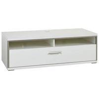 TV-ELEMENT Accra  in 132/47/58 cm  - Weiss Hochglanz/Weiss, Design, Holzwerkstoff/Metall (132/47/58cm) - Livetastic