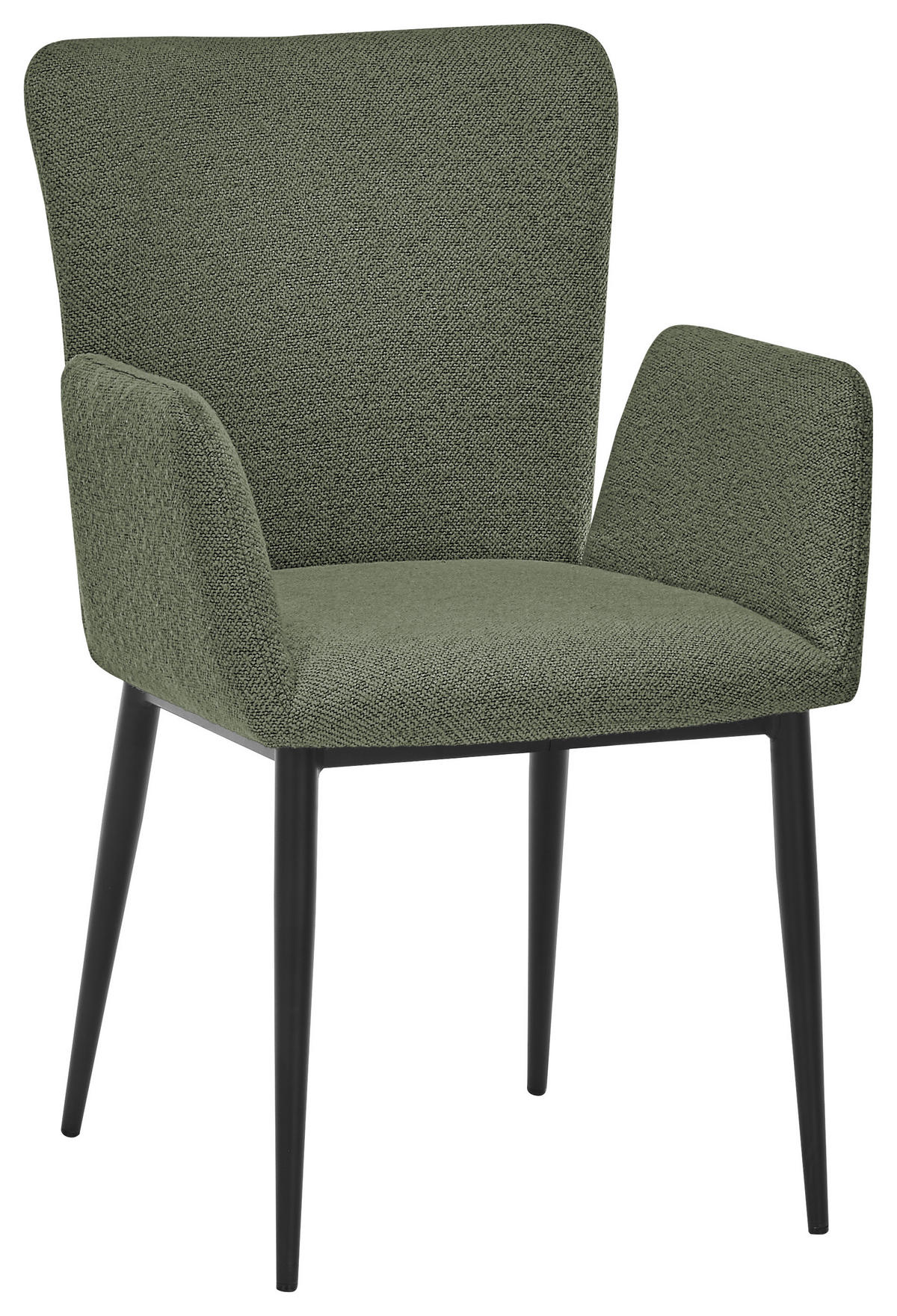 ARMLEHNSTUHL  in Stahl Bouclé  - Schwarz/Grün, Trend, Textil/Metall (57/86/61,5cm) - SetOne by Musterring