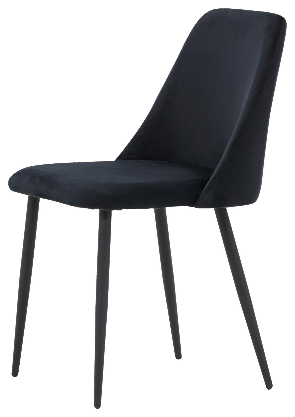 STUHL-SET 2 Stück  in Stahl Samt  - Schwarz, Design, Textil/Metall (49/87/56cm) - Livetastic