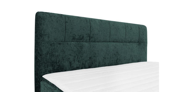BOXSPRINGBETT 160/200 cm,  in Dunkelgrün, Topper, H2 + H2 = mittel  - Dunkelgrün/Schwarz, Design, Textil/Metall (160/200cm) - Esposa