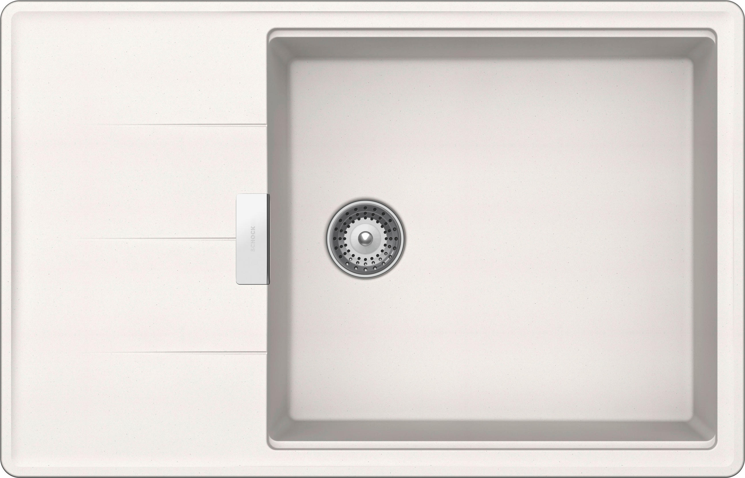 SPÜLE TIAD100LSAPOL  - Weiß, Basics, Stein (78/50cm) - Schock