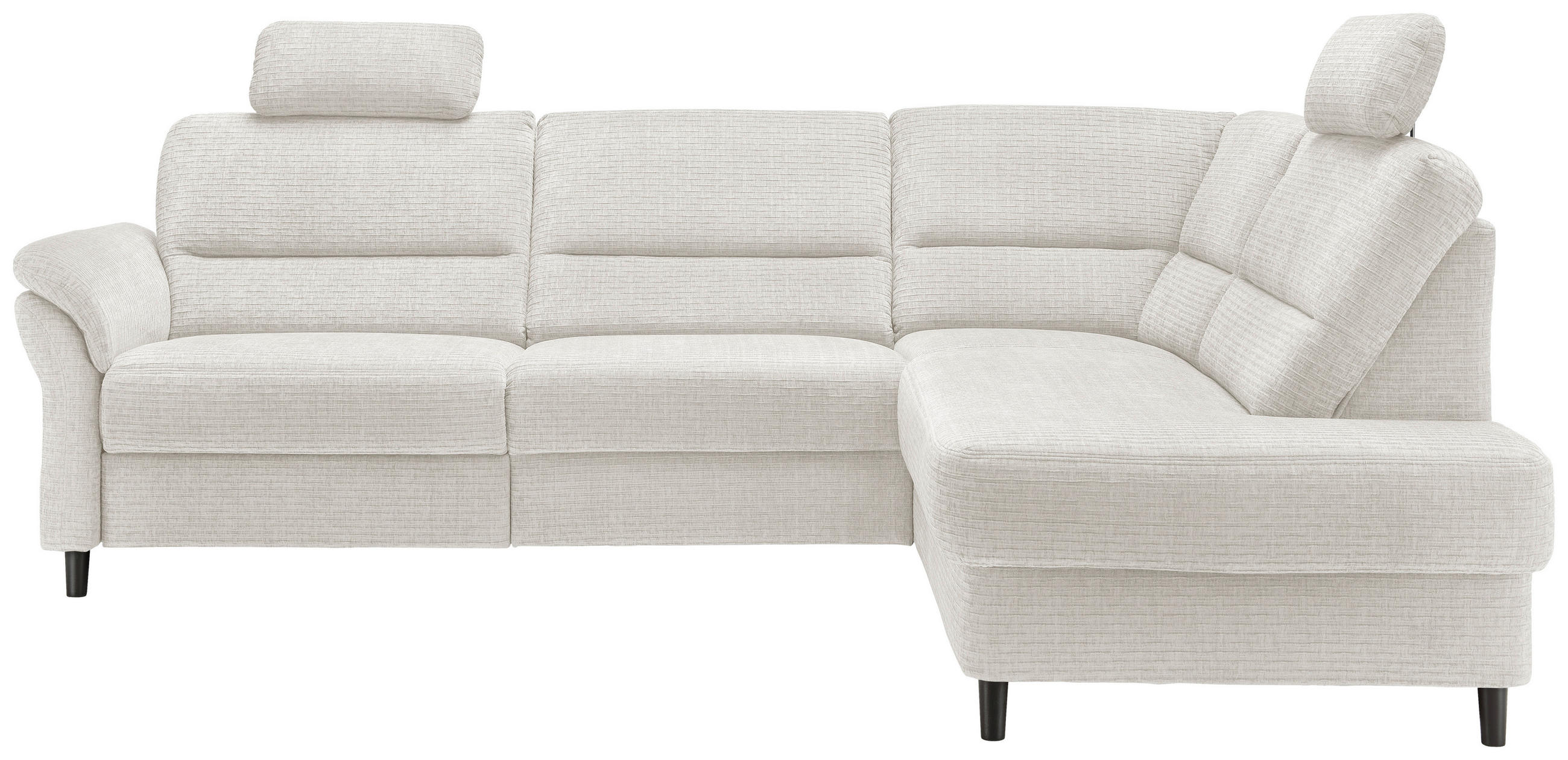 ECKSOFA in Mikrofaser Creme - Weiss/Creme, Modern, Holz/Textil (266/190cm) - Livetastic