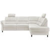 ECKSOFA Creme Mikrofaser  - Creme/Schwarz, MODERN, Holz/Textil (266/190cm) - Livetastic