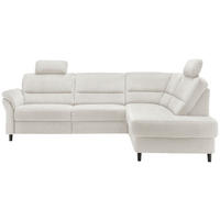 ECKSOFA in Mikrofaser Creme  - Weiss/Creme, Modern, Holz/Textil (266/190cm) - Livetastic