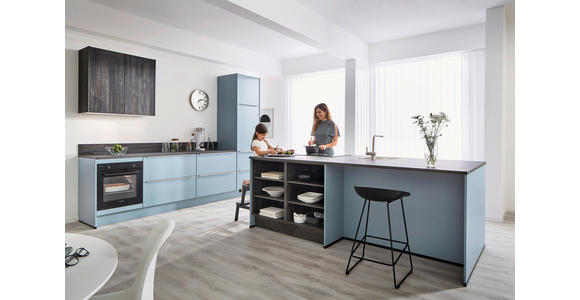 EINBAUKÜCHE   - Pastellblau, Design, Holzwerkstoff - Xora