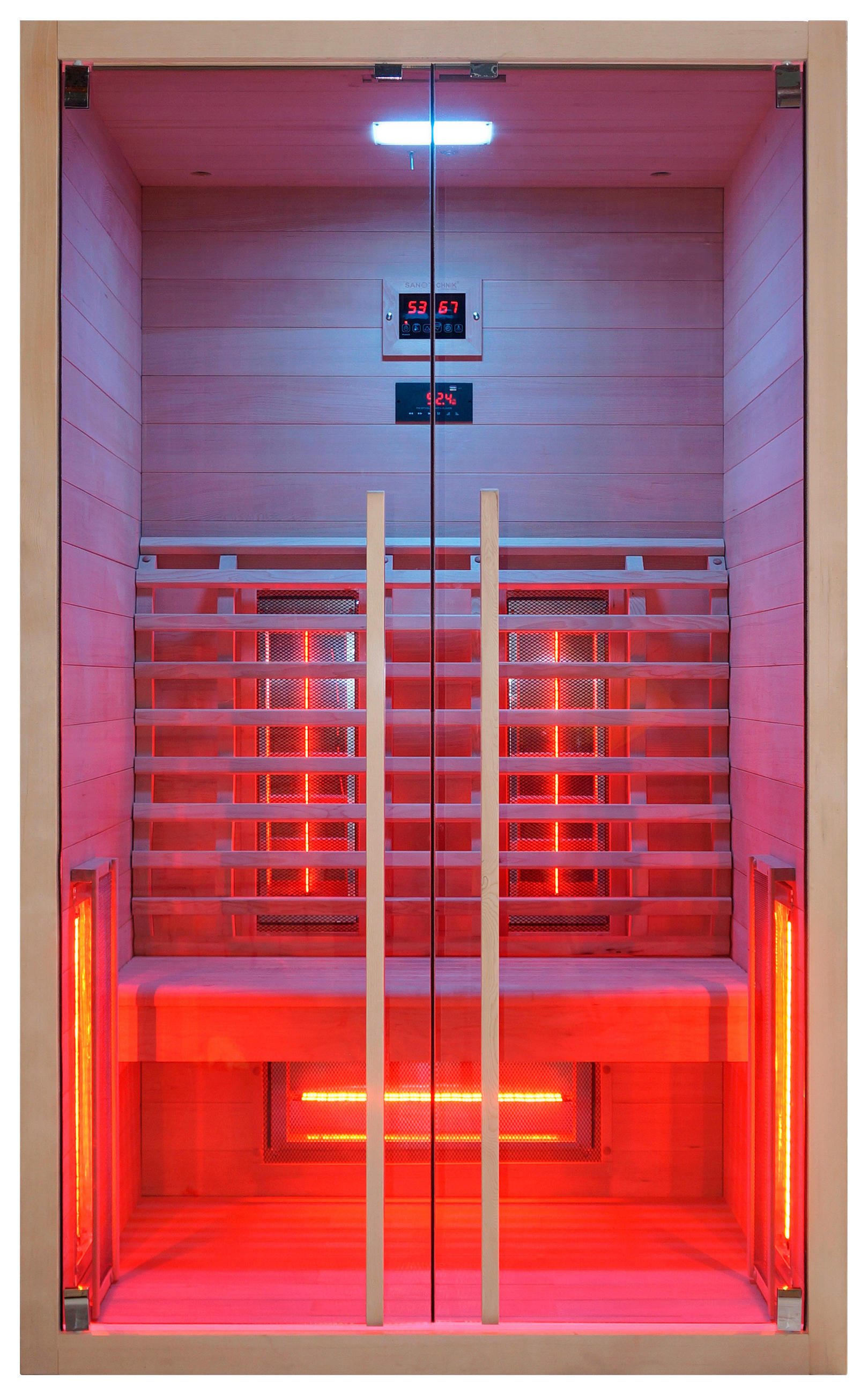 INFRAČERVENÁ KABÍNA - prírodná farba, Basics, drevo (120/195/100cm) - Sanotechnik
