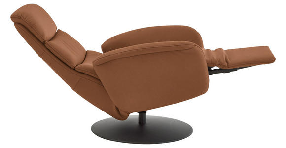 RELAXSESSEL in Leder Cognac  - Cognac/Schwarz, Design, Leder/Metall (76/108/86cm) - Dieter Knoll