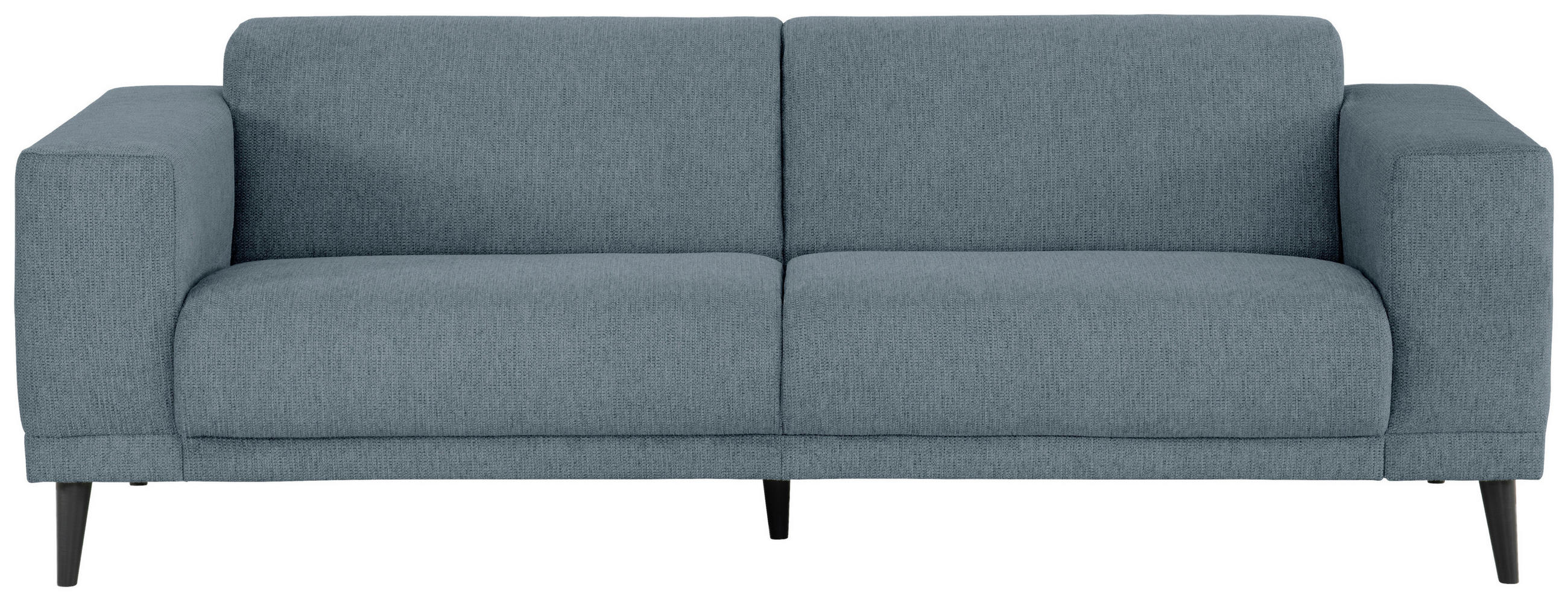 3-SITZER-SOFA in Webstoff Blaugrau  - Blaugrau/Schwarz, Design, Holz/Textil (218/77/93cm) - MID.YOU