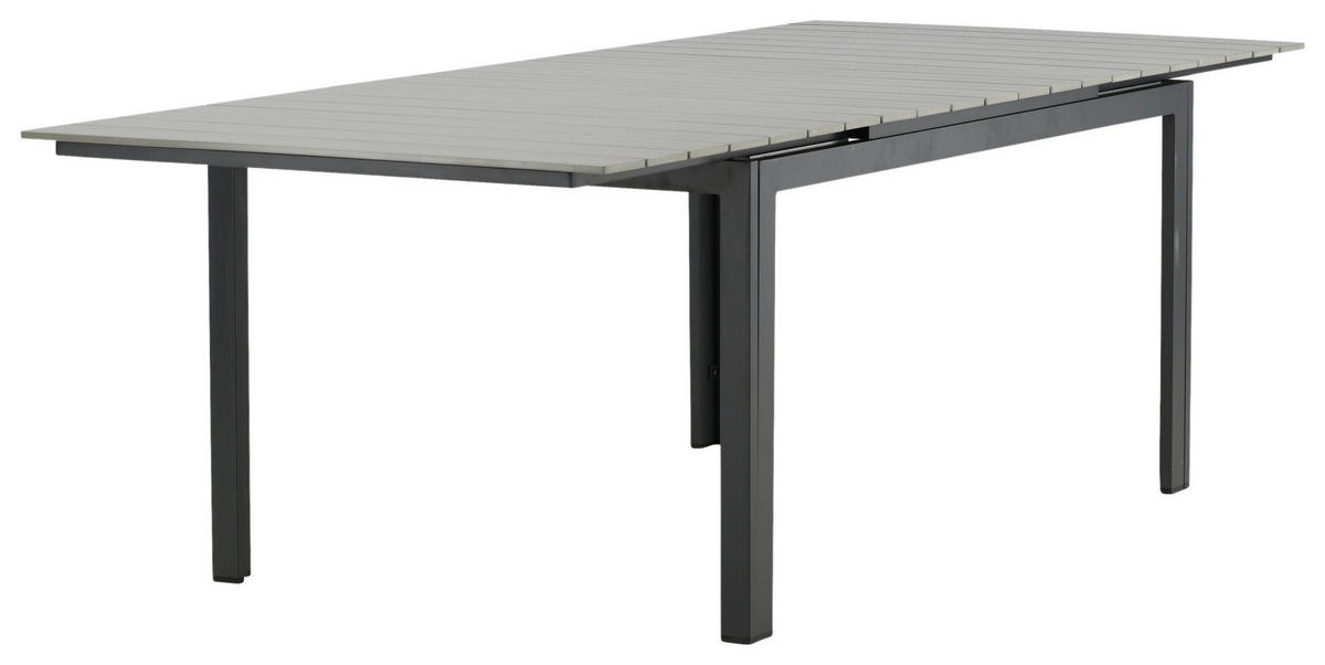 GARTENTISCH 160/100/75 cm Metall rechteckig  - Schwarz/Grau, KONVENTIONELL, Metall (160/100/75cm) - Gardenson