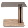 BEISTELLTISCH in Holz, Metall, Glas 55/47/47-65 cm  - Wildeiche/Grau, Design, Glas/Holz (55/47/47-65cm) - Venda