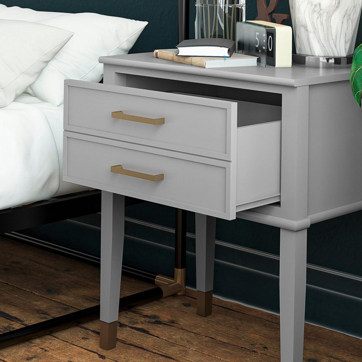 BEISTELLTISCH 60/40/72 cm Grau rechteckig  - Goldfarben/Grau, Design, Holzwerkstoff/Metall (60/40/72cm) - MID.YOU