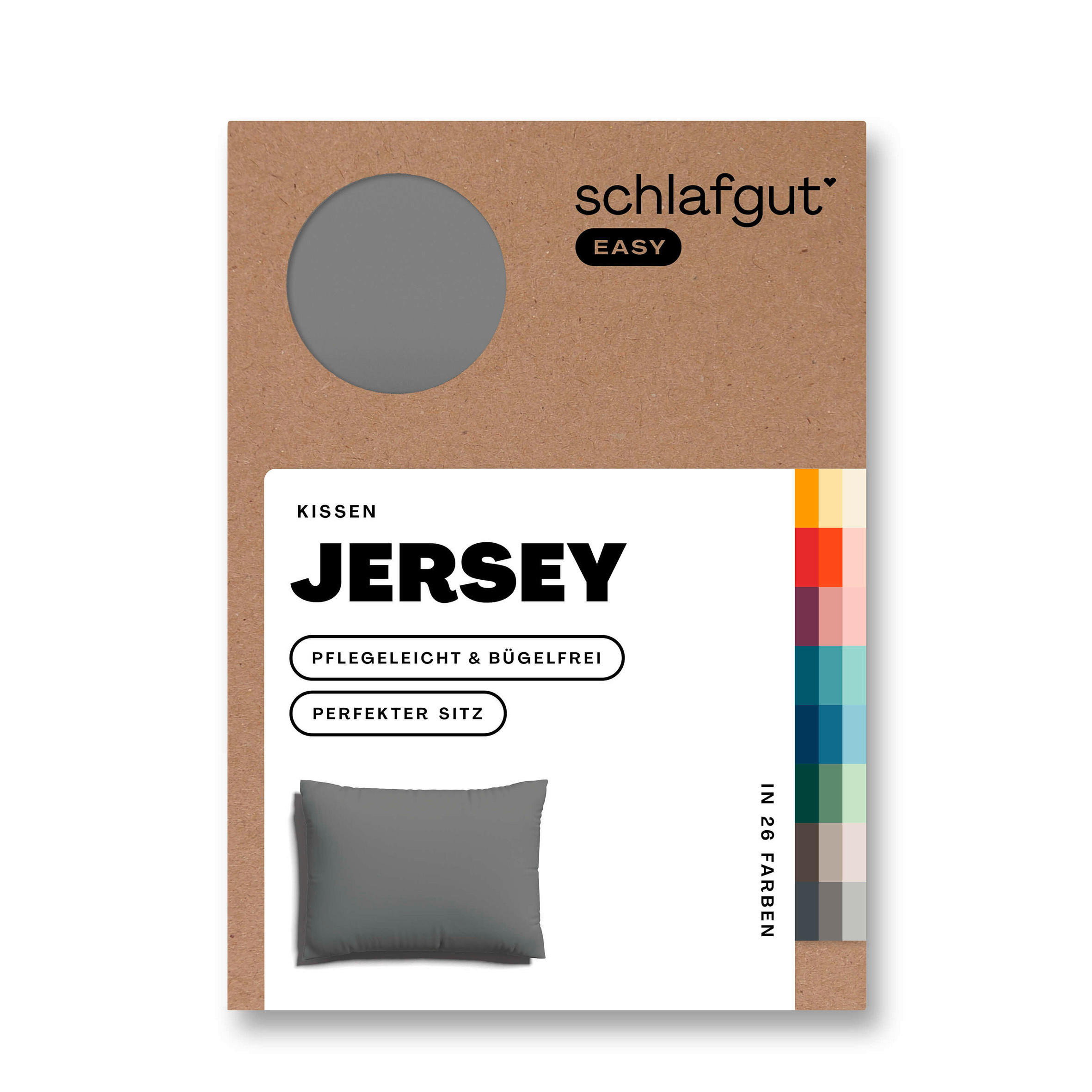 KOPFPOLSTERBEZUG EASY JERSEY 60/80 cm  - Grau, Basics, Textil (60/80cm) - Schlafgut