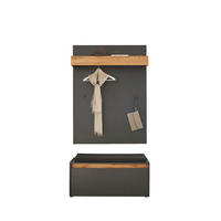 GARDEROBE 3-teilig  in 100/200/40 cm  - Anthrazit/Eiche Wotan, Design, Holzwerkstoff/Textil (100/200/40cm) - Modante