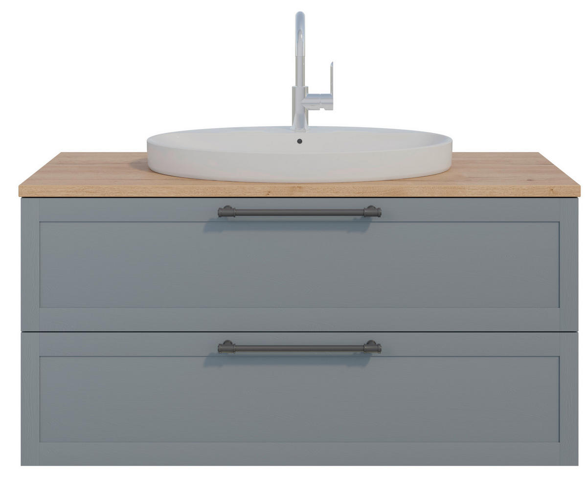 WASCHTISCHKOMBI 120,3 cm  - Edelstahlfarben/Eichefarben, MODERN, Holzwerkstoff/Stein (120,3cm) - Celina Home