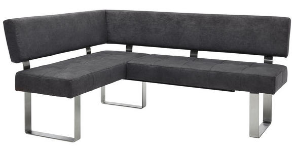 ECKBANK 137/182 cm in Anthrazit, Silberfarben - Edelstahlfarben/Anthrazit, Design, Textil/Metall (137/182cm) - Dieter Knoll