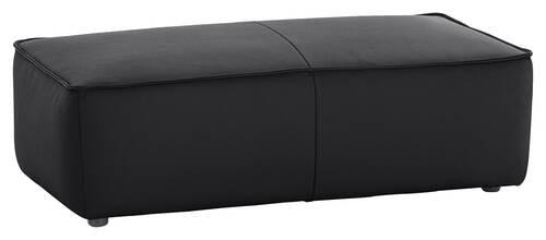 HOCKER Echtleder Schwarz  - Schwarz, MODERN, Leder/Kunststoff (120/39/60cm) - Chilliano