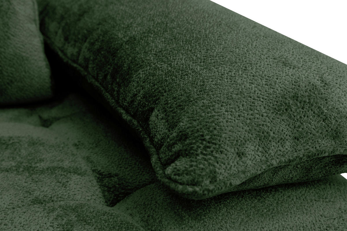 SCHLAFSOFA Chenille Dunkelgrün  - Dunkelgrün/Schwarz, KONVENTIONELL, Textil/Metall (203/94/96cm) - Carryhome