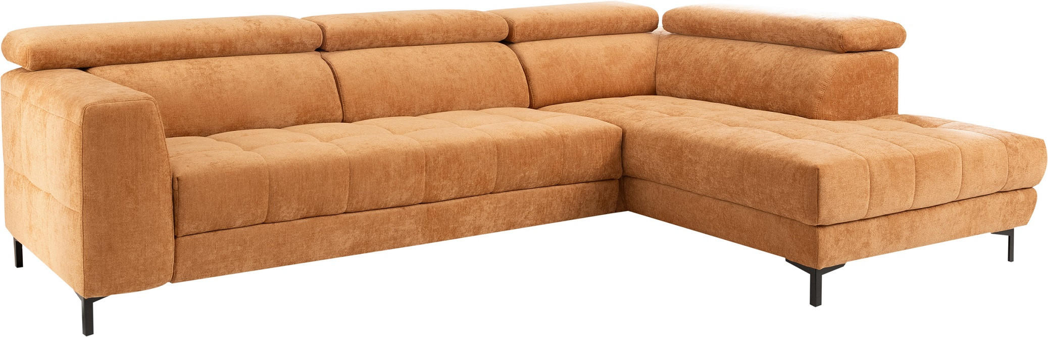 SAROKGARNITÚRA textil sárga  - sárga/fekete, Basics, textil/fém (293/201cm) - Xora