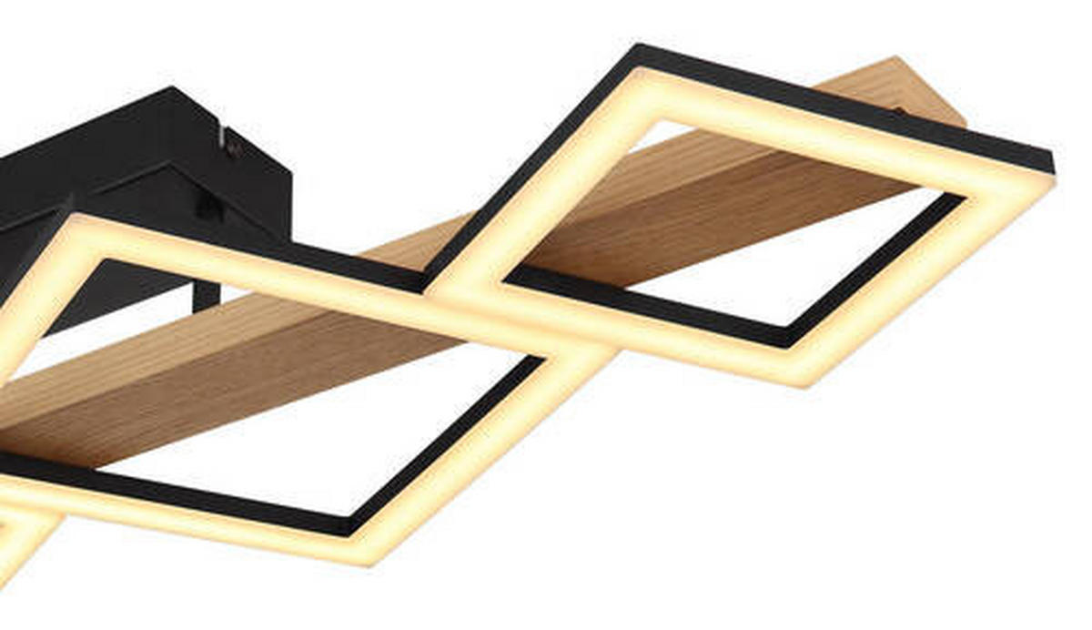 LED-DECKENLEUCHTE 35 W    92/30/13 cm  - Dunkelbraun/Opal, Natur, Holzwerkstoff/Kunststoff (92/30/13cm) - Globo