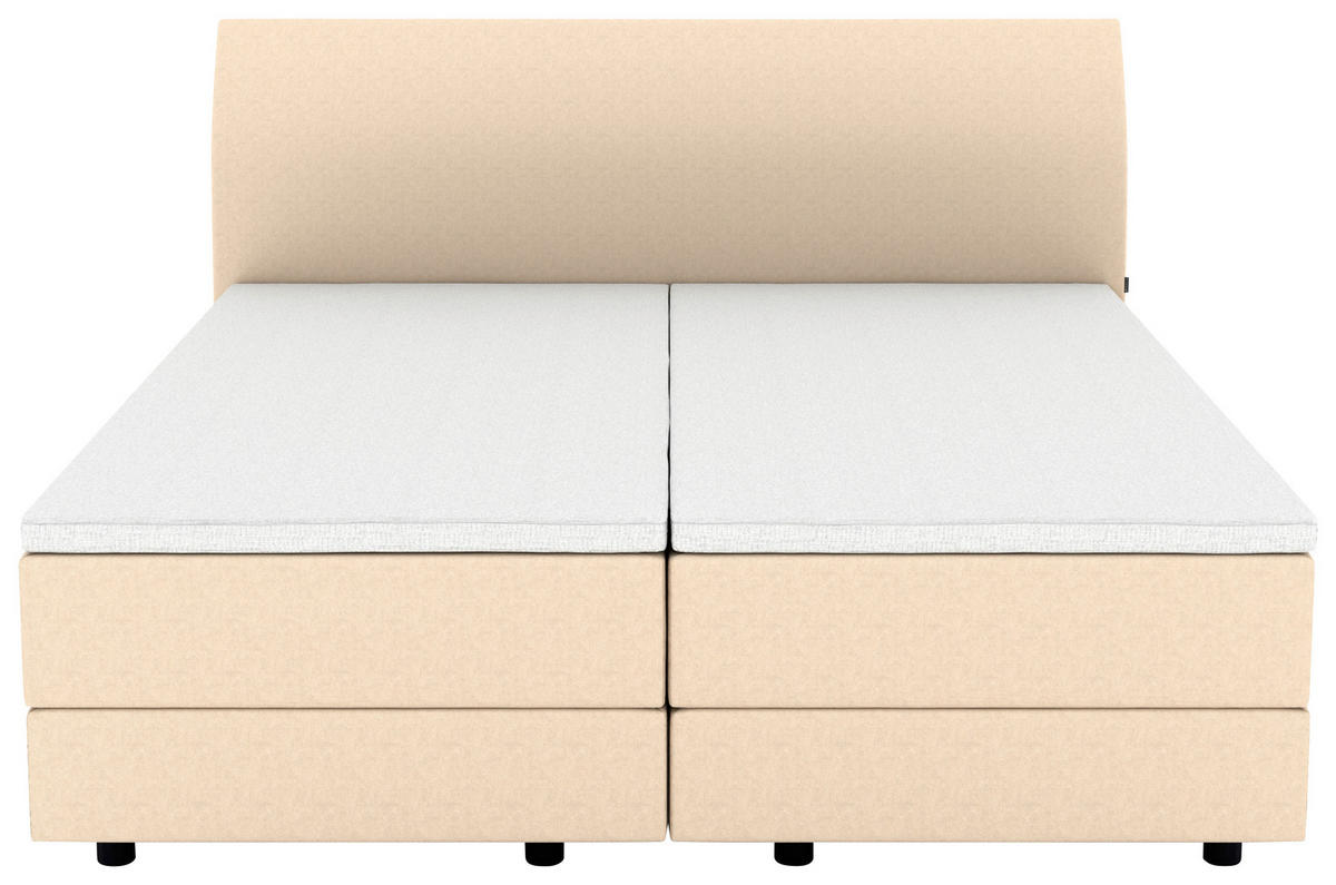 BOXSPRINGBETT 180/200 cm  in Beige  - Beige/Schwarz, KONVENTIONELL, Kunststoff/Textil (180/200cm) - Musterring