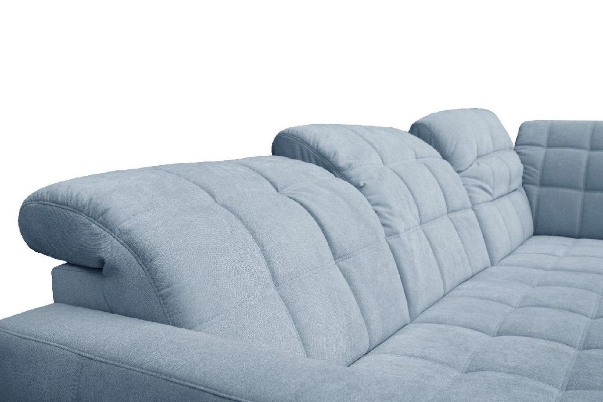 SAROKKANAPÉ textil világoskék  - világoskék/fekete, Design, textil/fa (297/216cm) - Xora