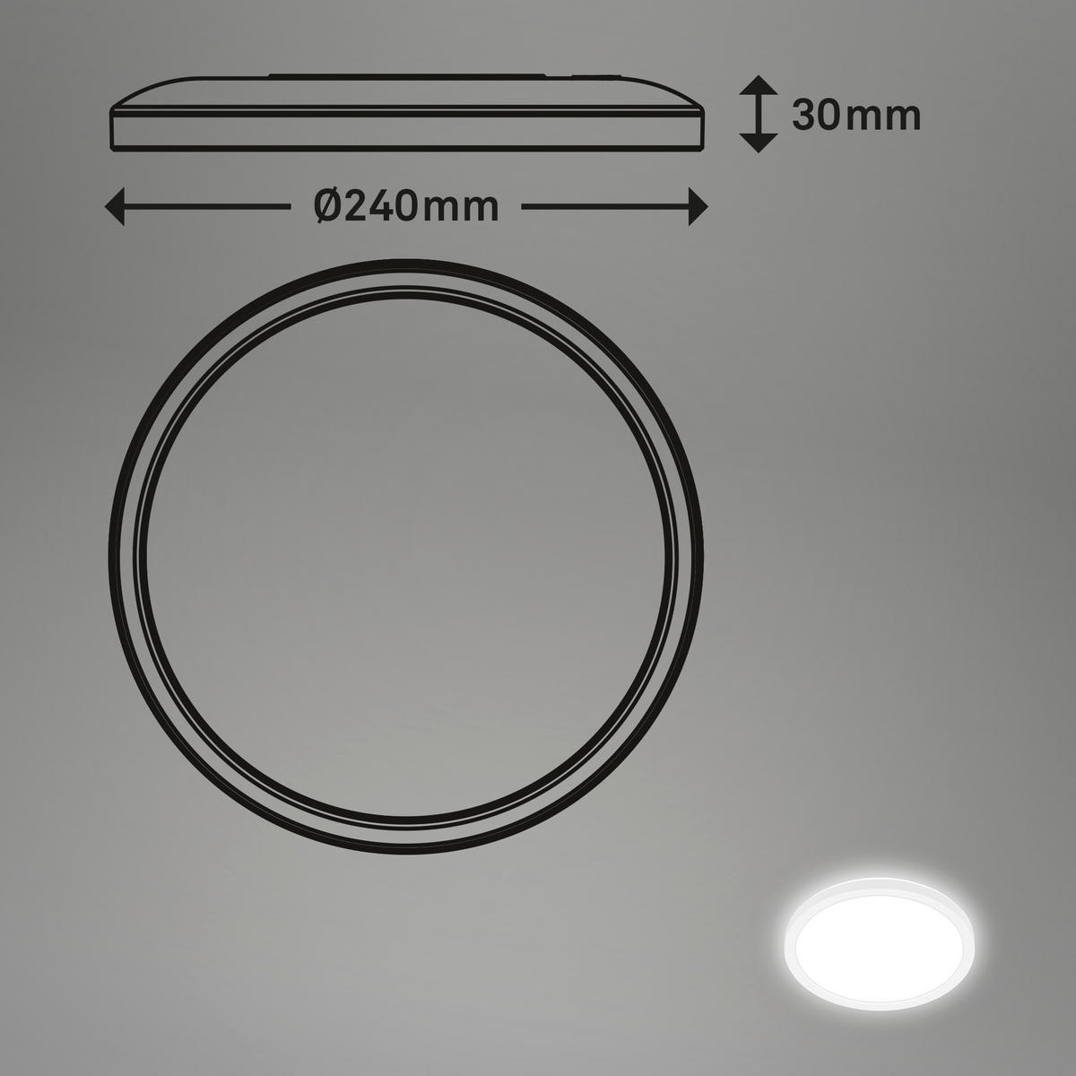 LED-BADEZIMMER-DECKENLEUCHTE Move 24/3 cm   - Weiß, Design, Kunststoff (24/3cm) - Briloner