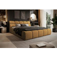 POLSTERBETT inkl. Bettkasten Lattenrost, Bettkasten Currygelb 140/200 cm  - Currygelb/Schwarz, Design, Holz/Kunststoff (140/200cm) - Esposa