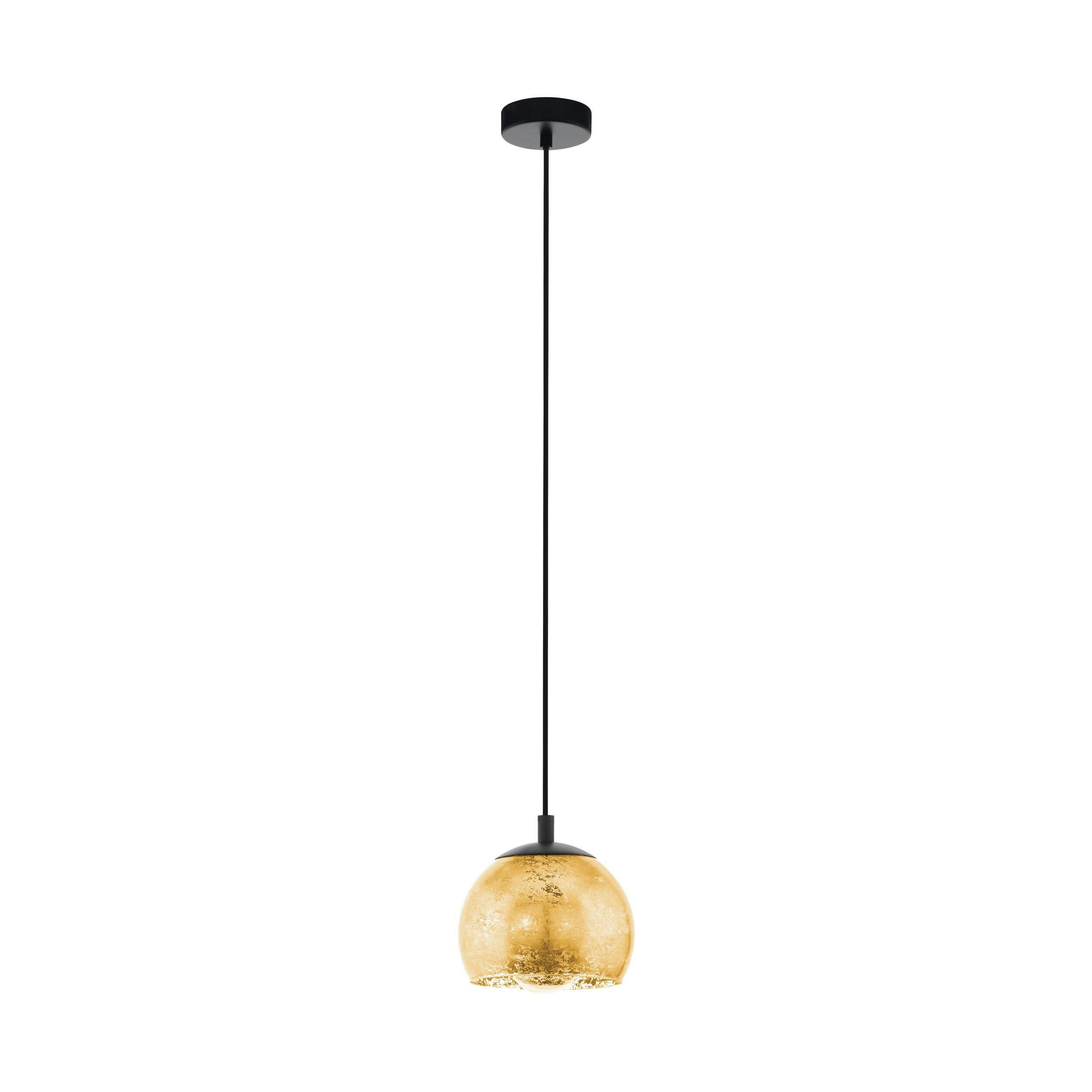 Lustră 19/110 cm  - auriu/negru, Design, sticlă/metal (19/110cm)