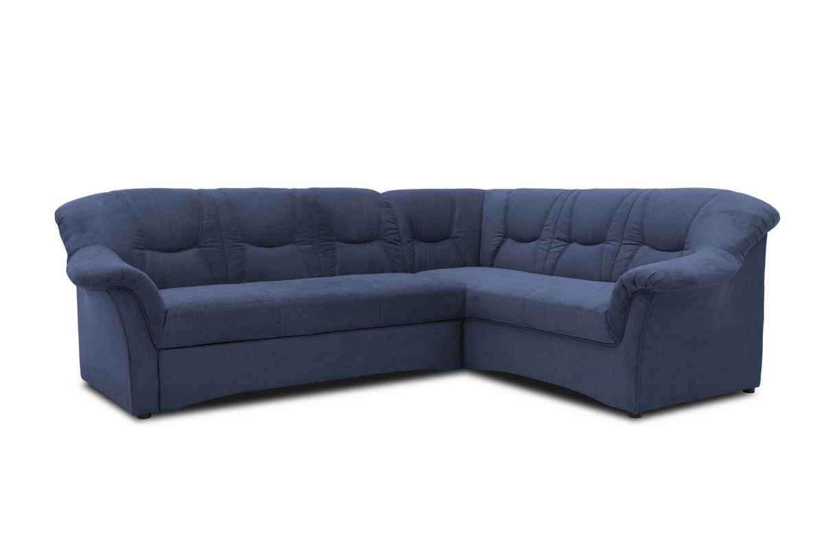 ECKSOFA Dunkelblau Mikrofaser  - Schwarz/Dunkelblau, KONVENTIONELL, Kunststoff/Textil (240/190cm) - MID.YOU