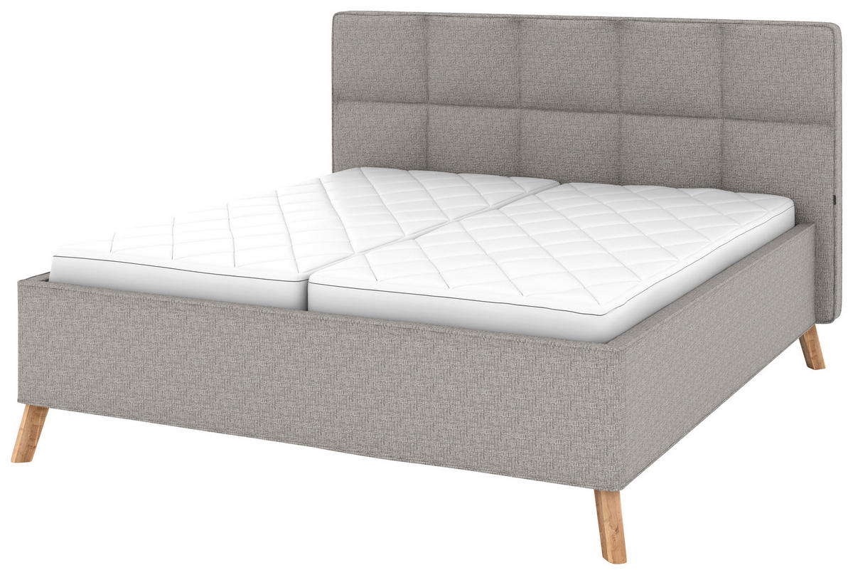 POLSTERBETT Bettkasten, motorische Verstellbarkeit, Fernbedienung, Lattenroste, Matratzen 180/200 cm  in Grau  - Schwarz/Weiß, KONVENTIONELL, Holz/Textil (180/200cm) - Musterring