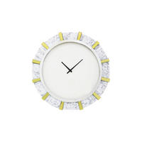 STENSKA URA  bela, zlate barve  - zlate barve/bela, Trendi, steklo/leseni material (80/80/4,4cm) - Xora
