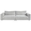 3-SITZER-SOFA in Cord Grau  - Schwarz/Grau, Design, Kunststoff/Textil (290/86/127cm) - Lomoco
