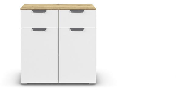 KOMMODE  in 80/81/42 cm  - Dunkelgrau/Weiß, Design, Holzwerkstoff/Metall (80/81/42cm) - Carryhome
