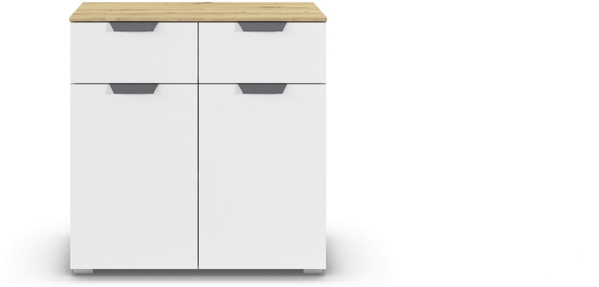 KOMMODE  in 80/81/42 cm  - Dunkelgrau/Weiß, Design, Holzwerkstoff/Metall (80/81/42cm) - Carryhome