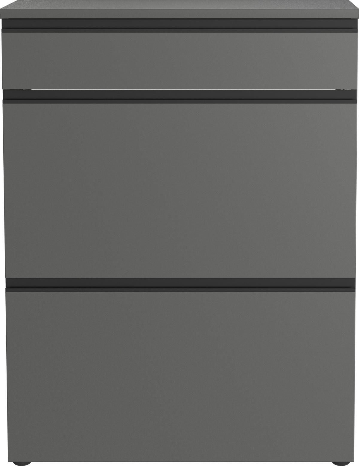 SCHUHSCHRANK GW-BLADONE  in 80/107/29 cm  - Graphitfarben/Schwarz, Design, Holzwerkstoff/Kunststoff (80/107/29cm) - MID.YOU