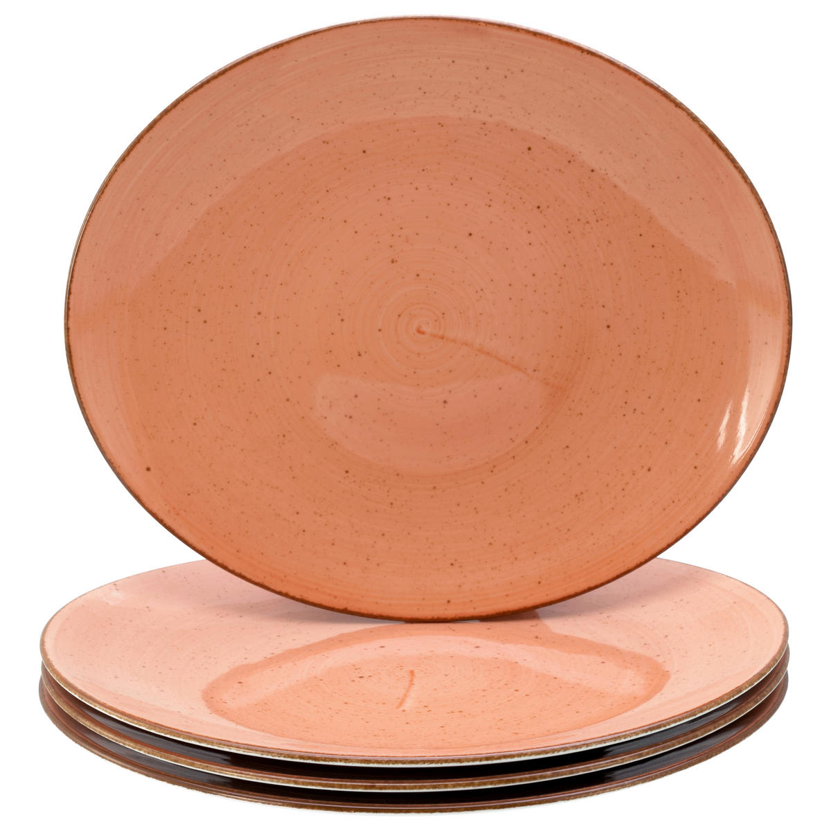 STEAKTELLERSET Vintage Nature Terra 4-teilig  - Terracotta, Basics, Keramik - Creatable