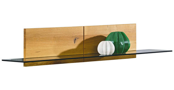 WANDBOARD in 132/24/22 cm Eichefarben - Eichefarben, Design, Glas/Holz (132/24/22cm) - Hom`in