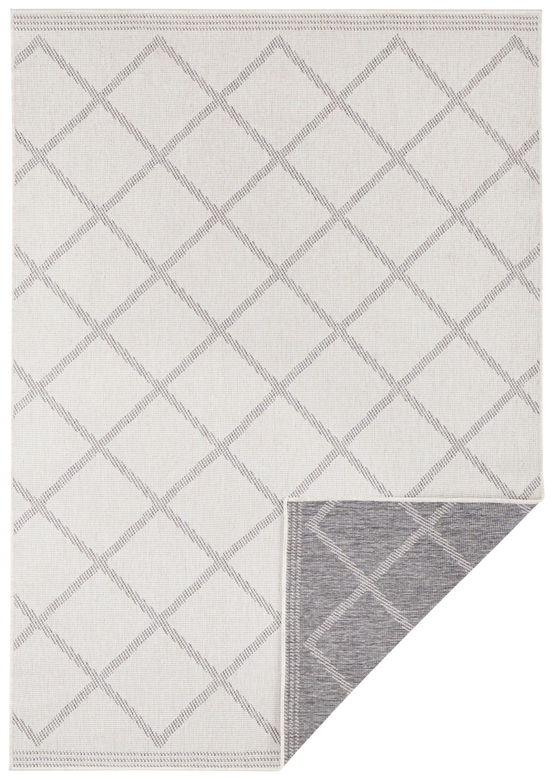 OUTDOORTEPPICH 80/150 cm Twin Supreme Creme, Grau  - Creme/Grau, Design, Kunststoff (80/150cm)